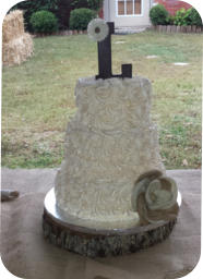 Wedding Cake with Bible Groom's Cake