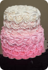 Two Tier Ombre Rose Cake