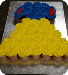 Snow White Dress Cupcake Cake