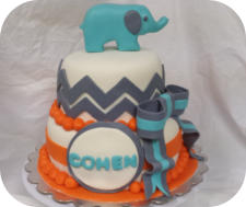 Baby Shower Cake with Matching Cupcakes