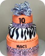 Zebra Print Birthday Cake
