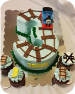 Thomas the Train #3 Cake with Matching Cupcakes